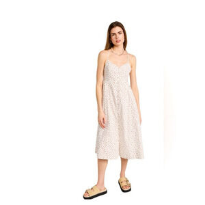 Madewell Alexa Bodice Button Down Midi Dress Dainty‎ Floral Sz 2 Crisscross Back
